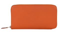 Hermes Silk'In Classique Long Wallet, Leather, Orange, 3* (Small Leather G